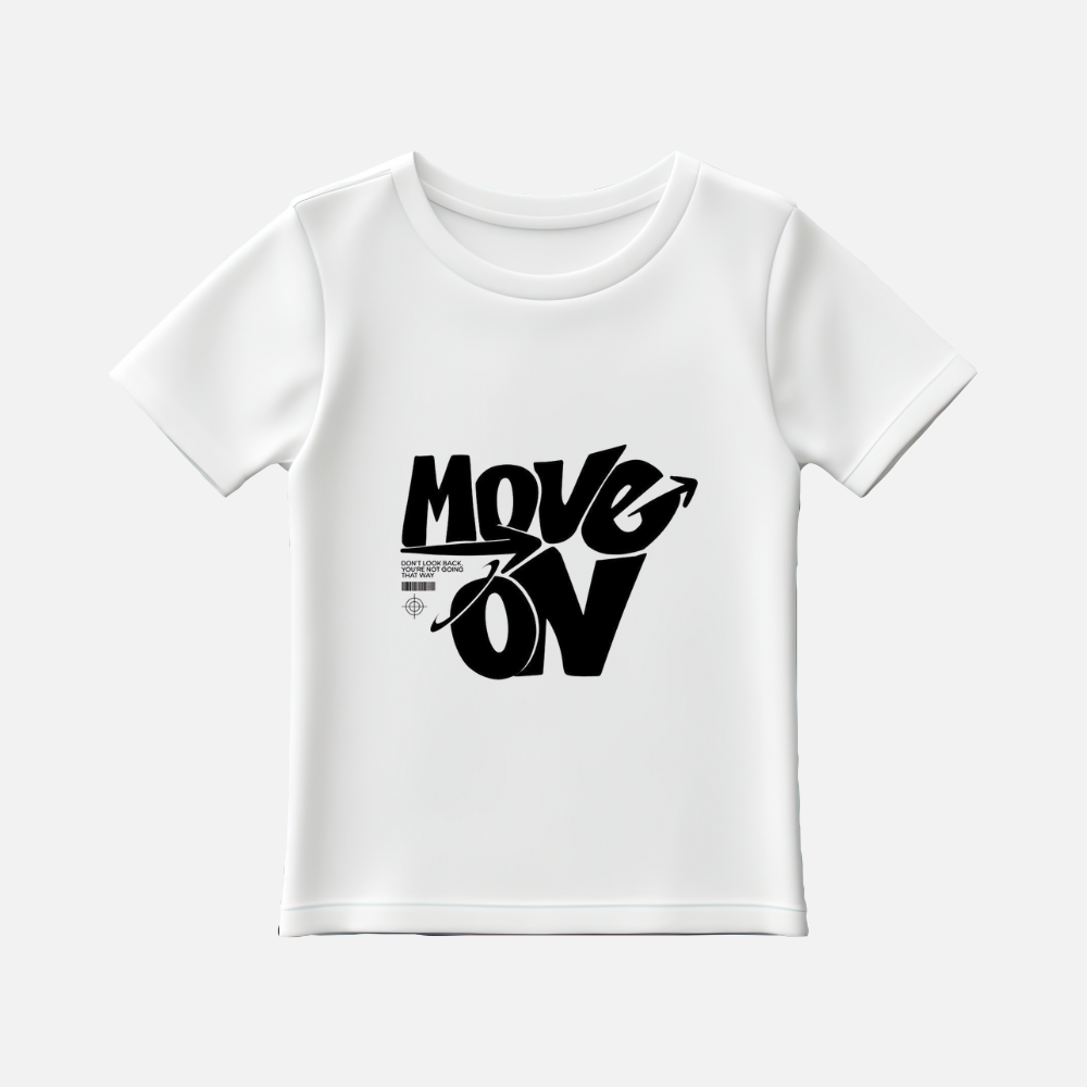 "Move On" Urban Typography Graphic Tee – Minimalist Streetwear Motivational T-Shirt