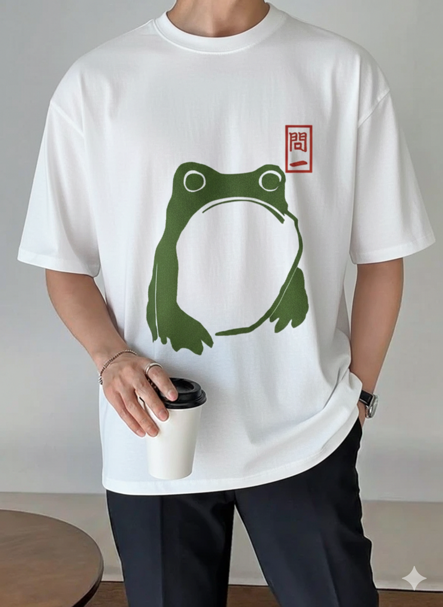 Hoji Frog Vintage Japanese Woodblock Print Shirt - Aesthetic Streetwear Tee
