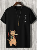 Bushido Cat Graphic Shirt - Men’s Japanese Style Heavyweight Cotton Tee