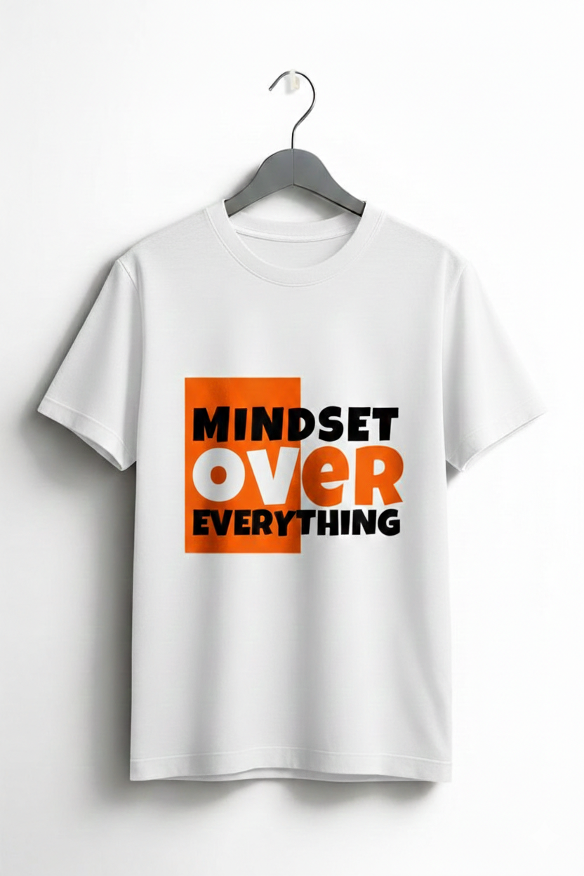 Mindset Over Everything Unisex T-Shirt - Black & White Motivational Apparel