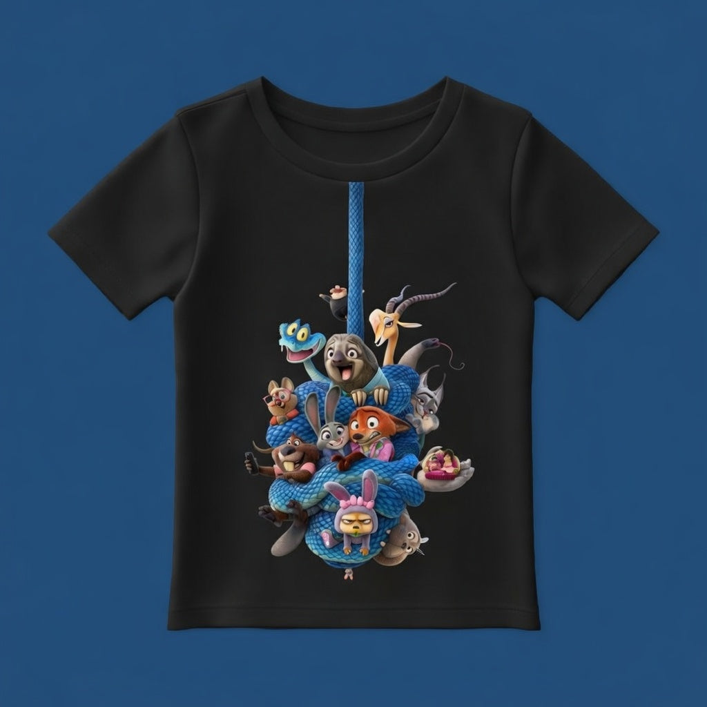 Zootopia "Wild Tangle" Character Graphic Tee – Premium White Cotton Unisex T-Shirt