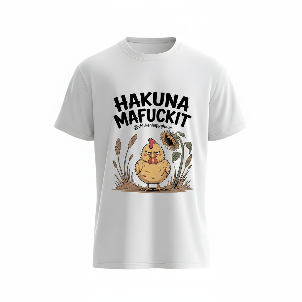 "Hakuna Mafuckit" Funny Chicken T-Shirt – Sarcastic Farm Life Graphic Tee