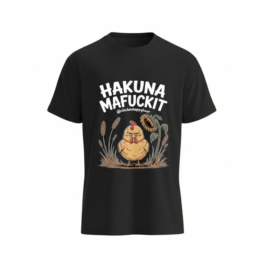 "Hakuna Mafuckit" Funny Chicken T-Shirt – Sarcastic Farm Life Graphic Tee